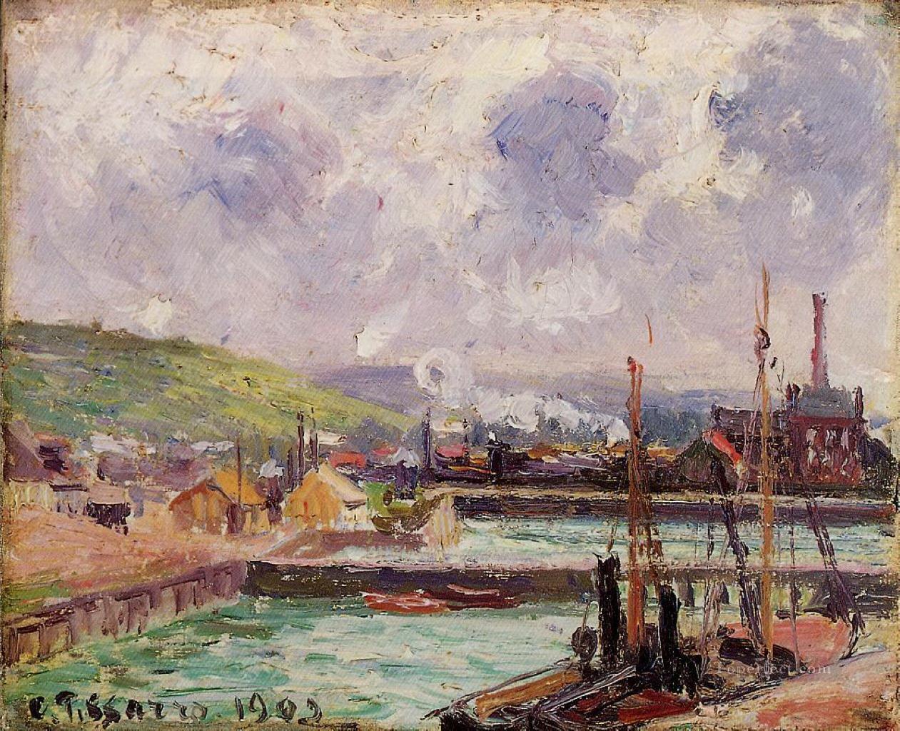 view of duquesne and berrigny basins in dieppe 1902 Camille Pissarro Oil Paintings